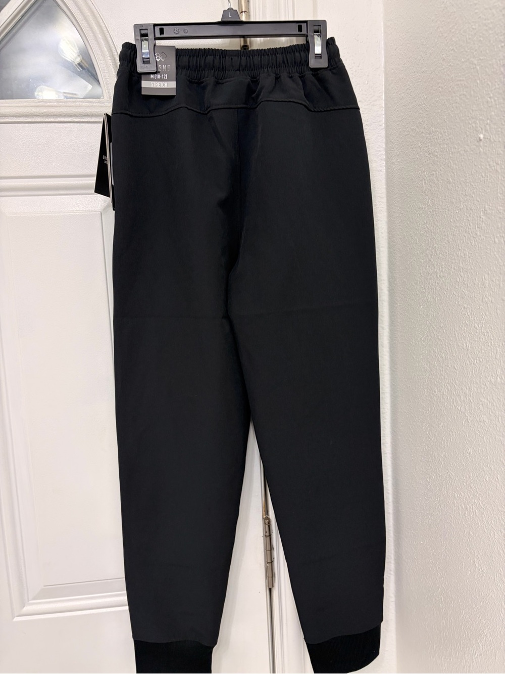 Kids Black Elastic-Waist Casual Jogger Pants